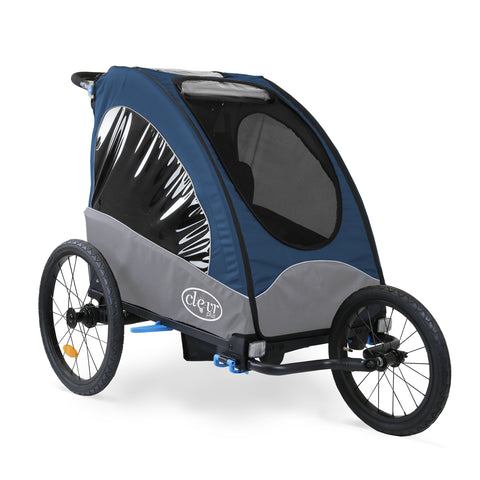 ClevrPlus Venturer Double Bicycle Baby Kid Child Trailer Bike Jogger/Stroller Folding, Midnight Blue (CL_CLP802610) - Main Image