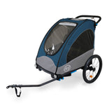 ClevrPlus Venturer Double Bicycle Baby Kid Child Trailer Bike Jogger/Stroller Folding, Midnight Blue (CL_CLP802610) - Alt Image 1
