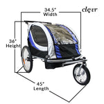 ClevrPlus Blue  Deluxe Child Trailer/ Bicycle Jogger (CL_CLP802605) - Alt Image 5