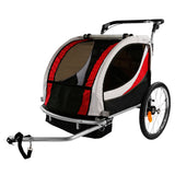 ClevrPlus Deluxe Child Trailer/ Bicycle Jogger, Red (CL_CLP802606) - Alt Image 1