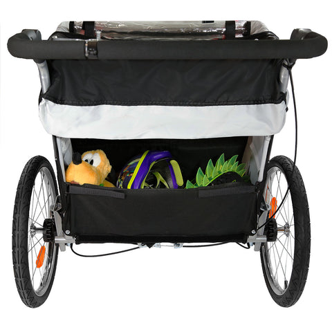 double seat bike trailer stroller Deluxe Bike Trailer/Jogger/Stroller, Grey