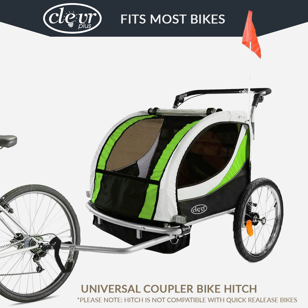 Deluxe Bike Trailer/Jogger/Stroller, Green
