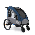 ClevrPlus Venturer Double Bicycle Baby Kid Child Trailer Bike Jogger/Stroller Folding, Midnight Blue (CL_CLP802610) - Alt Image 3