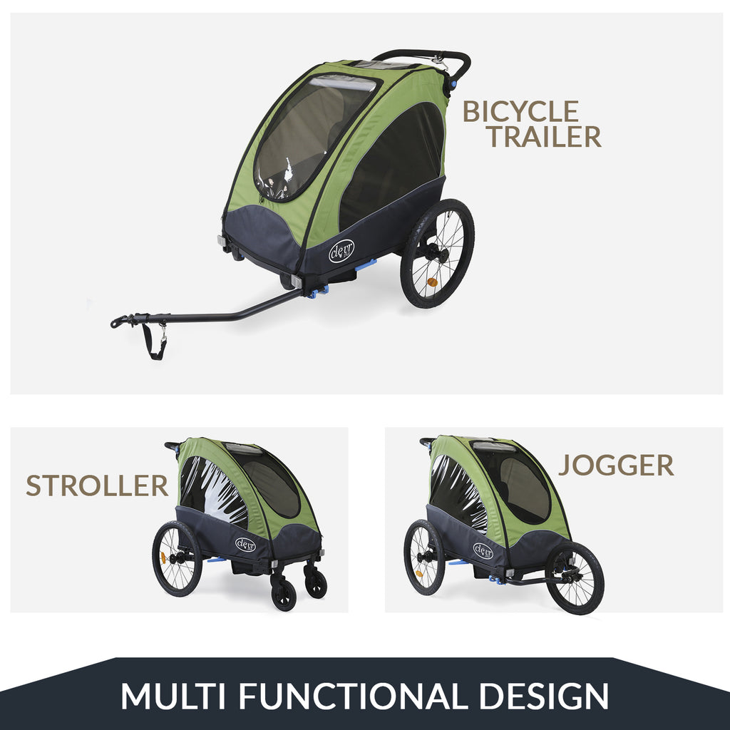Venturer Bike Trailer/Jogger/Stroller, Green