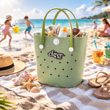 Convertible Beach Tote Backpack, Green – Waterproof EVA Beach Bag with Removable Straps & Lid, Sandproof Rubber Beach Tote, Lightweight Pool Bag (CL_CLP807101) - Alt Image 1