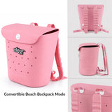 ClevrPlus Convertible Beach Tote Backpack, Pink – Waterproof EVA Beach Bag with Removable Straps & Lid, Sandproof Rubber Beach Tote, Lightweight Pool Bag (CL_CLP807102) - Alt Image 3
