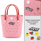 ClevrPlus Convertible Beach Tote Backpack, Pink – Waterproof EVA Beach Bag with Removable Straps & Lid, Sandproof Rubber Beach Tote, Lightweight Pool Bag (CL_CLP807102) - Alt Image 6
