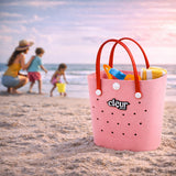 Convertible Beach Tote Backpack, Pink – Waterproof EVA Beach Bag with Removable Straps & Lid, Sandproof Rubber Beach Tote, Lightweight Pool Bag (CL_CLP807102) - Alt Image 1