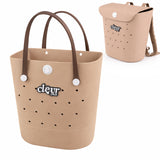 ClevrPlus Convertible Beach Tote Backpack, Brown – Waterproof EVA Beach Bag with Removable Straps & Lid, Sandproof Rubber Beach Tote, Lightweight Pool Bag (CL_CLP807103) - Main Image