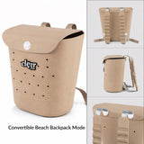 ClevrPlus Convertible Beach Tote Backpack, Brown – Waterproof EVA Beach Bag with Removable Straps & Lid, Sandproof Rubber Beach Tote, Lightweight Pool Bag (CL_CLP807103) - Alt Image 3
