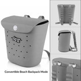 ClevrPlus Convertible Beach Tote Backpack, Grey – Waterproof EVA Beach Bag with Removable Straps & Lid, Sandproof Rubber Beach Tote, Lightweight Pool Bag (CL_CLP807104) - Alt Image 3