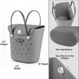 ClevrPlus Convertible Beach Tote Backpack, Grey – Waterproof EVA Beach Bag with Removable Straps & Lid, Sandproof Rubber Beach Tote, Lightweight Pool Bag (CL_CLP807104) - Alt Image 5