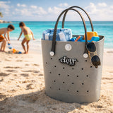 Convertible Beach Tote Backpack, Grey – Waterproof EVA Beach Bag with Removable Straps & Lid, Sandproof Rubber Beach Tote, Lightweight Pool Bag (CL_CLP807104) - Alt Image 1