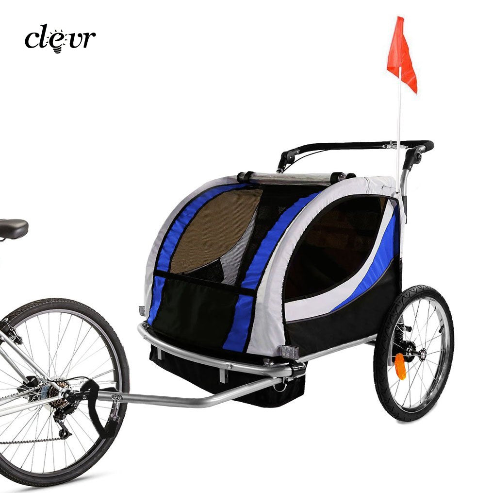 Deluxe Bike Trailer/Jogger/Stroller, Blue