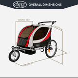 ClevrPlus Deluxe Child Trailer/ Bicycle Jogger, Red (CL_CLP802606) - Alt Image 5