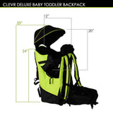 Deluxe Baby Backpack Child Carrier, Green |  ClevrPlus Carriers.