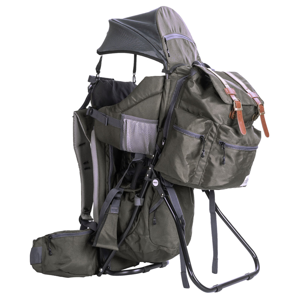 baby trend hiking backpack with wheels Urban Explorer Baby Backpack Child Carrier, Olive Green
