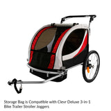 ClevrPlus Bike Trailer Storage Bag & Cup Holder, Black |  ClevrPlus Carriers.